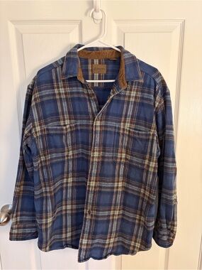 Blue Plaid Button-Up Shirt Jacket